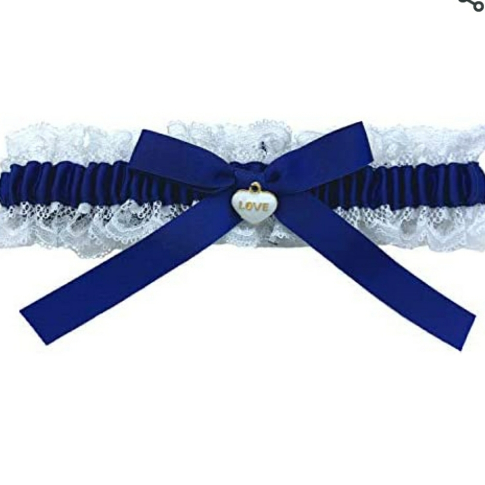 NWOT Brides blue lace garter